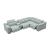 Hartley Full Leather L-Shape 6-Piece Sectional Sofa with 3 Power Recliners