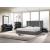 Matisse Fabric Platform Bed w/Mirrored Trim