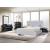 Matisse Fabric Platform Queen Size Bed w/Mirrored Trim