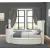 Maya Velvet Upholstered King Size Bed with TV Stand