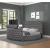 Maya Velvet Upholstered Queen Size Bed with TV Stand