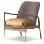 Reynolds Fabric Chair with Leather Seat