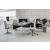 Longo Glass Top Office Single Desk w/Storage Cabinet Support