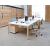 Prisma Melamine Rectangular 4 Person Office Desk