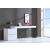 Mia Modern Glass Office Desk with Storage Drawers