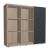 Mito Office Managerial Cabinet w/9 Shelves & Sliding Matt Finish Door