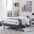 Loryn Fabric Twin Size Bed Frame with Round Splayed Legs