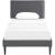 Amaris Fabric Twin Platform Bed with Squared Tapered Legs