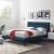 Julia Biscuit Tufted Fabric Queen Size Platform Bed