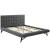 Julia Biscuit Tufted Velvet Queen Size Platform Bed