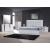 Monet Fabric Platform Queen Size Bed w/Mirrored Trim