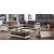 Moon Fabric/PU Sleeper Storage Living Room Set