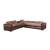 Moon Fabric/PU L-Shaped Sectional Sofa