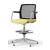 Wind Low Mesh Back Fabric Swivel Chair w/Plastic Armrests, Fixed Base & Footring