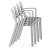 Polytone O Set of 4 Legs Plastic Chairs w/Armrests & Transparent Soft Plastic Glides