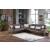 Natural Fabric/PU Storage L-Shaped Sectional Sofa w/Wooden Armrests