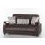 Natural Fabric/PU Storage Sleeper Loveseat w/Wooden Armrests