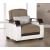 Natural Fabric/PU Storage Sleeper Armchair w/Wooden Armrests