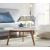 Nero Authentic Marble Round Coffee Table w/ Wood Legs