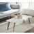 Nero Authentic Marble Rectangle Coffee Table w/ Wood Legs