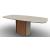 Yoroi W78.7-inch Ceramic/Metal/Wood Customizable Elliptical Dining Table