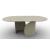 Twins W78.7-inch Ceramic/Metal Customizable Oval Dining Table
