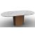 Yoroi W78.7-inch Ceramic/Metal/Wood Customizable Oval Dining Table