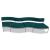 Nora Fabric/Metal Wavy Seating Office Bench
