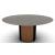 Yoroi W62.9-inch Ceramic/Metal/Wood Customizable Round Dining Table
