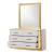 Obsession Square Wood Veneer Mirror with LED Lighting
