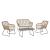 Antibes 2.0 Steel Rattan 4-Piece Patio Conversation Set w/Cushions