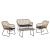 Antibes 2.0 Steel Rattan 4-Piece Patio Conversation Set w/Cushions