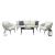 Riviera Rope Wicker 4-Piece 5 Seater Patio Conversation Set w/Cushions
