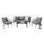 Riviera Rope Wicker 4-Piece 5 Seater Patio Conversation Set w/Cushions