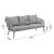 Riviera Rope Wicker 4-Piece 5 Seater Patio Conversation Set w/Cushions