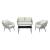 Riviera Rope Wicker 4-Piece 4 Seater Patio Conversation Set w/Cushions