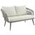 Riviera Rope Wicker 4-Piece 4 Seater Patio Conversation Set w/Cushions