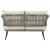 Riviera Rope Wicker 4-Piece 4 Seater Patio Conversation Set w/Cushions