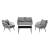 Riviera Rope Wicker 4-Piece 4 Seater Patio Conversation Set w/Cushions