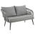 Riviera Rope Wicker 4-Piece 4 Seater Patio Conversation Set w/Cushions