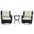 Fruttuo Swivel Steel Rattan 3-Piece Patio Conversation Set w/Cushions