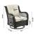Fruttuo Swivel Steel Rattan 3-Piece Patio Conversation Set w/Cushions