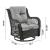 Fruttuo Swivel Steel Rattan 3-Piece Patio Conversation Set w/Cushions