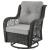 Fruttuo Swivel Steel Rattan 3-Piece Patio Conversation Set w/Cushions