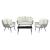 Portofino Rope Wicker 4-Piece Patio Conversation Set w/Cushions