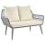 Portofino Rope Wicker 4-Piece Patio Conversation Set w/Cushions