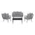 Portofino Rope Wicker 4-Piece Patio Conversation Set w/Cushions