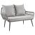 Portofino Rope Wicker 4-Piece Patio Conversation Set w/Cushions