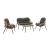 Pine 4-Piece Patio Conversation Set