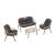 Pine 4-Piece Patio Conversation Set